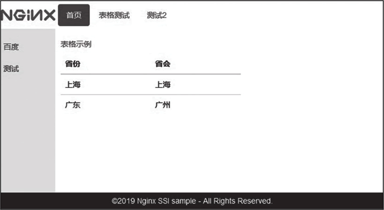 SSI 框架表格页